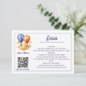 Liefde is in de lucht hete luchtballon reizen brui informatiekaartje (Staand voorkant)