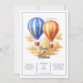 Liefde is in de lucht hete luchtballon reizen brui kaart (Voorkant)