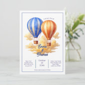 Liefde is in de lucht hete luchtballon reizen brui kaart (Staand voorkant)