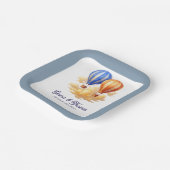 Liefde is in de lucht hete luchtballon reizen brui papieren bordje (Gebogen)