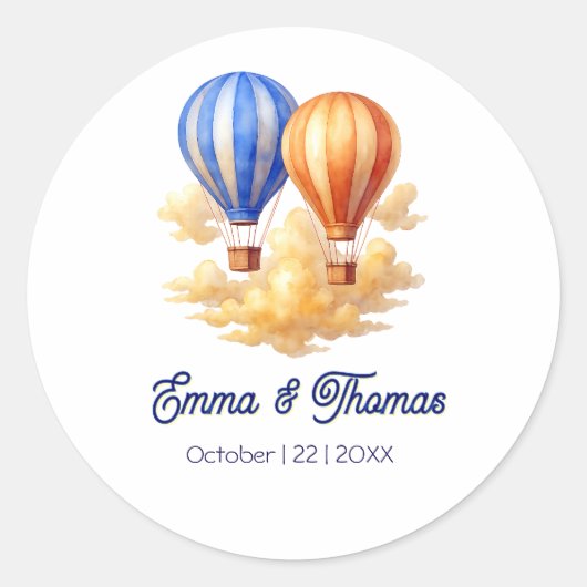 Liefde is in de lucht hete luchtballon reizen brui ronde sticker (Voorkant)