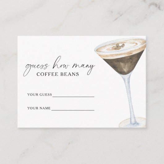 Liefde is in de lucht Hoeveel koffiebonen Informatiekaartje (Voorkant)