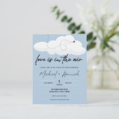 Liefde is in de lucht huwelijksdouche uitnodiging (Staand voorkant)