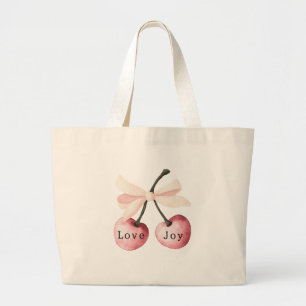 Liefde is in de lucht Joy Kersen Grote Tote Bag