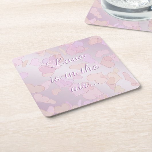 liefde is in de lucht kartonnen onderzetters (Schuin)