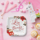 Liefde is in de lucht Kerst Bruids douche Papieren Bordje (Feest)