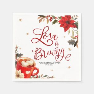 Liefde is in de lucht Kerst Bruidsdouche Servet