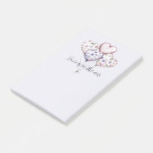 Liefde is in de lucht Lavendel Paarse Hart Ballonn Post-it® Notes (Schuin)