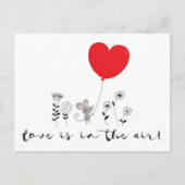 Liefde is in de lucht Little Mouse Valentijn brief Feestdagenkaart (Voorkant)