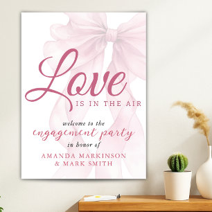 Liefde Is In De Lucht Mauve Lint Huwelijksaankondi Poster