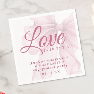 Liefde Is In De Lucht Mauve Roze Strik Verlovingsf Servet