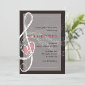 Liefde is in de lucht Muziek Thema Feest Kaart (Staand voorkant)