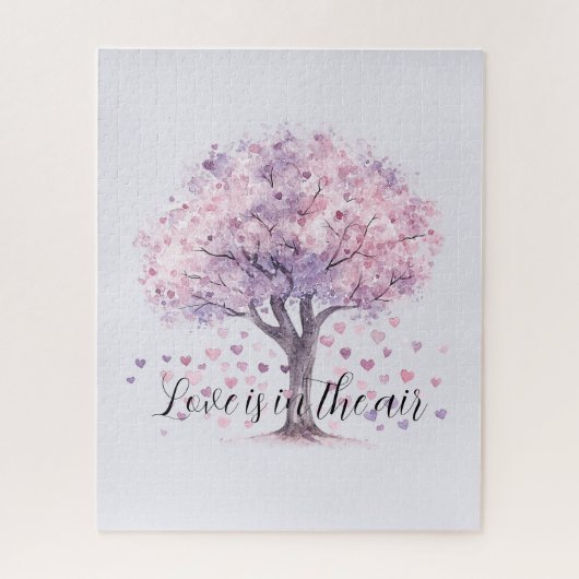 Liefde is in de lucht Paarse Hartboom Legpuzzel (Verticaal)