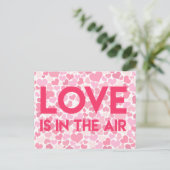 LIEFDE IS IN DE LUCHT - Pink Hearts - Briefkaart (Staand voorkant)