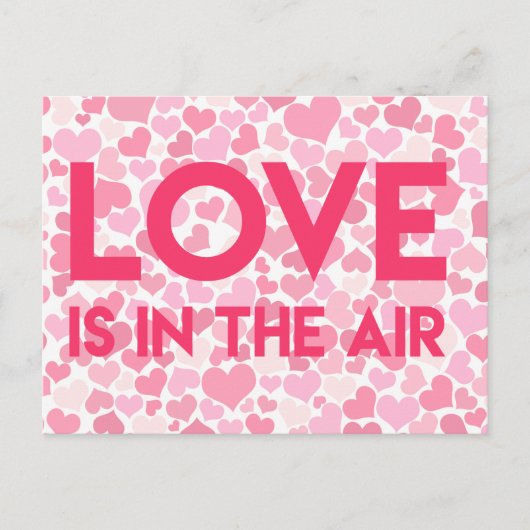 LIEFDE IS IN DE LUCHT - Pink Hearts - Briefkaart (Voorkant)