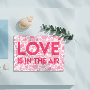 LIEFDE IS IN DE LUCHT - Pink Hearts - Briefkaart