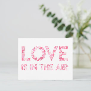 LIEFDE IS IN DE LUCHT - Pink Hearts Pattern Briefk Briefkaart