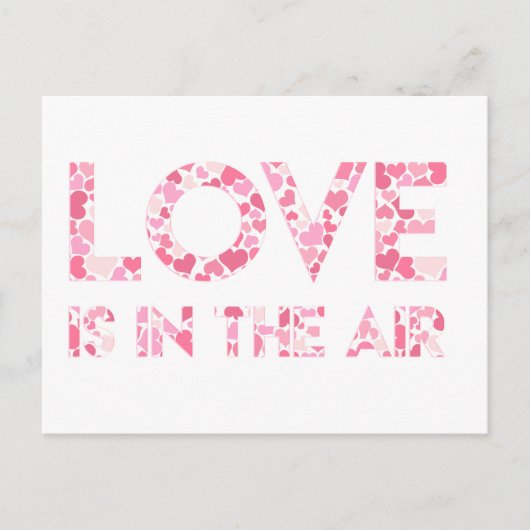 LIEFDE IS IN DE LUCHT - Pink Hearts Pattern Briefk Briefkaart (Voorkant)