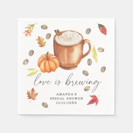 Liefde is in de lucht Pumpkin Coffee Bruidscadeau Servet
