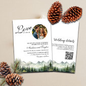 Liefde is in de lucht QR-code en foto bruiloft Kaart