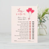 Liefde is in de lucht Raad wie bruiloftsspel  Kaart (Staand voorkant)