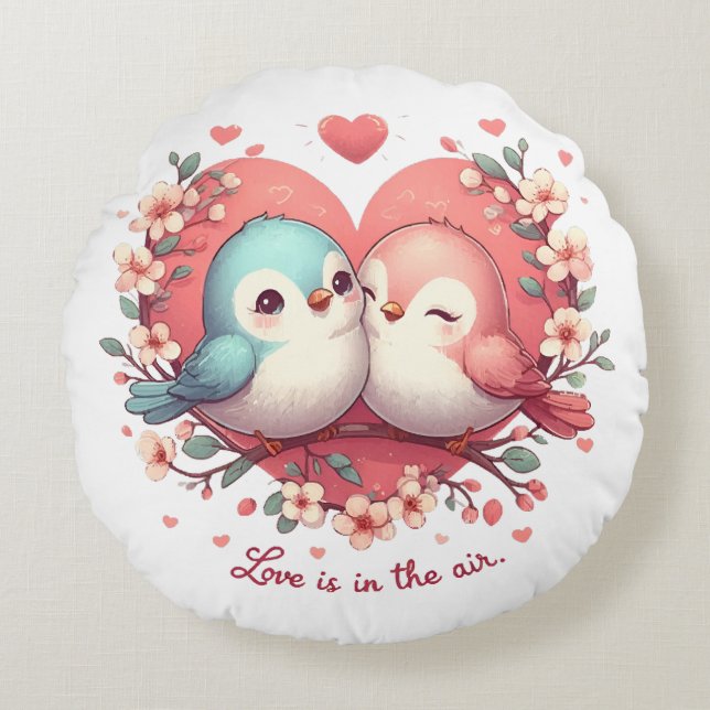 Liefde is in de lucht rond kussen (Voorkant)