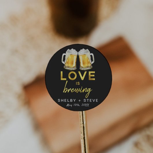 Liefde is in de lucht ronde sticker