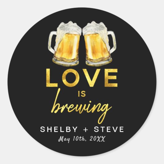 Liefde is in de lucht ronde sticker (Voorkant)