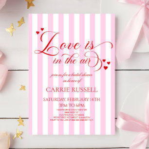 Liefde Is In De Lucht Roze Rode Harten Bruidsfeest Kaart