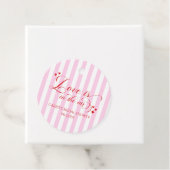 Liefde Is In De Lucht Roze Rode Harten Bruiloft Bedankjes Labels (In situ)