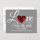 Liefde is in de lucht Save the Date Post Kaart (Voorkant / Achterkant)