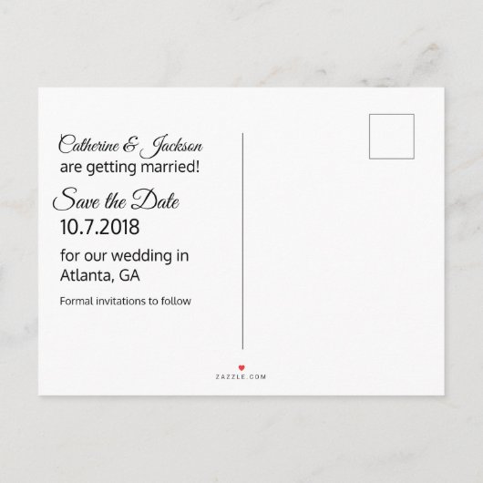 Liefde is in de lucht Save the Date Post Kaart (Achterkant)