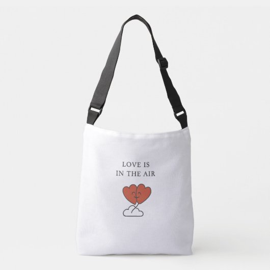 "Liefde is in de lucht" Schattigee Knuffelende Har Crossbody Tas (Voorkant)