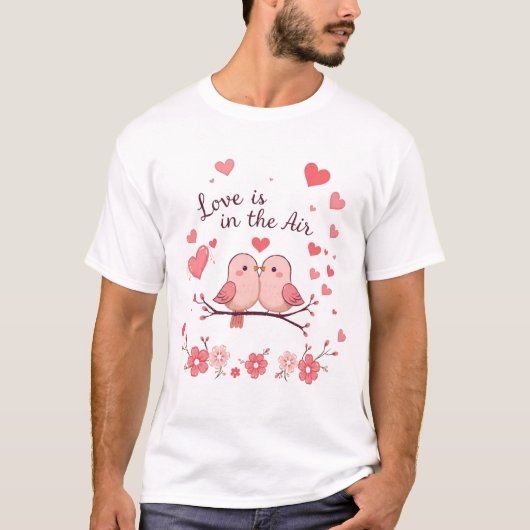 Liefde is in de lucht - Schattigee Valentijnsdag T-shirt (Voorkant)
