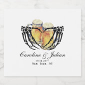 Liefde is in de lucht Skelet Handen Bier Bruiloft  Etiket (Enkel label)