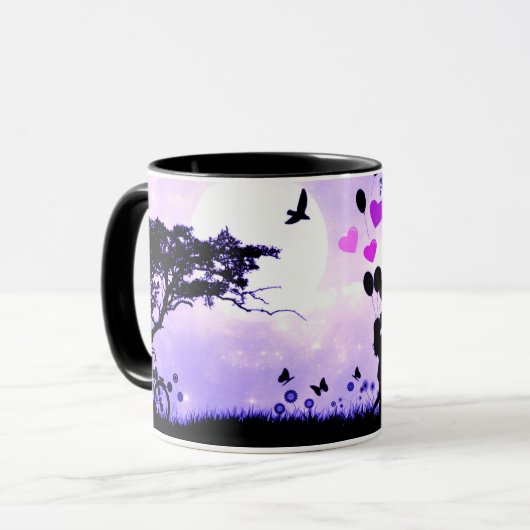 " liefde is in de lucht " , twee mok . (Voorkant links)