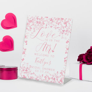 Liefde Is In De Lucht Valentijnsdag Bruidsbruiloft Reclamebord Met Voetstuk