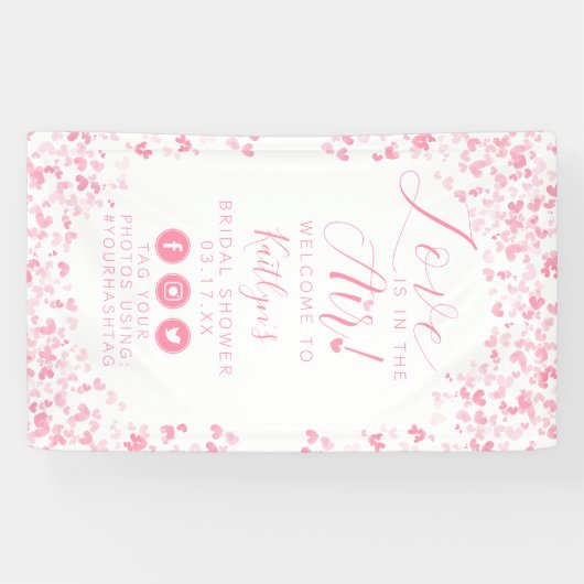 Liefde Is In De Lucht Valentijnsdag Bruidsfeest Spandoek (Horizontaal)