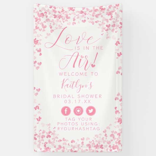 Liefde Is In De Lucht Valentijnsdag Bruidsfeest Spandoek (Verticaal)