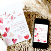Liefde is in de Lucht Valentijnsharten Bruiloft Kaart