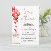 Liefde is in de lucht valentine harten bruidsmeisj kaart (Staand voorkant)