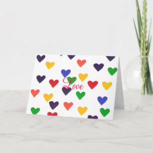Liefde is in de lucht voor jou, regenboog harten k feestdagen kaart