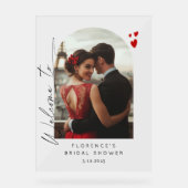 Liefde is in de lucht Vrijgezellenfeest Welkom Acryl Bord (Voorkant)