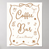 Liefde is in de maak Bruidsuitnodiging Coffee Bar Poster (Voorkant)