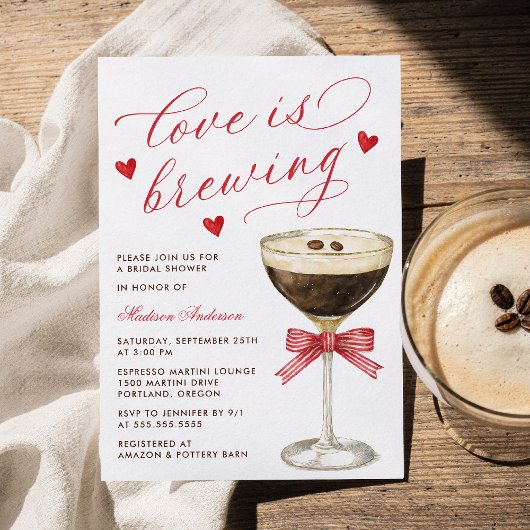 Liefde is in de maak Espresso Martini Bruidsborrel Kaart