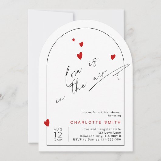 Liefde is in het Air Modern Arch Vrijgezellenfeest Kaart (Voorkant)