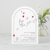 Liefde is in het Air Modern Arch Vrijgezellenfeest Kaart (Staand voorkant)