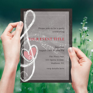 Liefde is in het Air Music-Thema Party Kaart