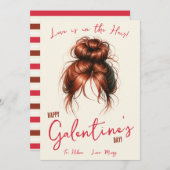 Liefde is in het haar, haarstropdas, Scrunchie Gif Kaart (Voorkant / Achterkant)