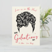 Liefde is in het haar, haarstropdas, Scrunchie Gif Kaart (Staand voorkant)